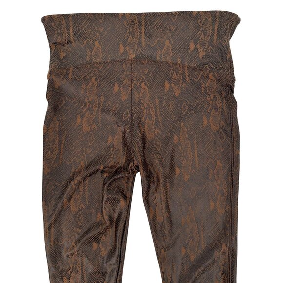 Spanx Womens Brown Snake Print High-Waisted Leggings With Shaping Fit Size M - Picture 4 of 9